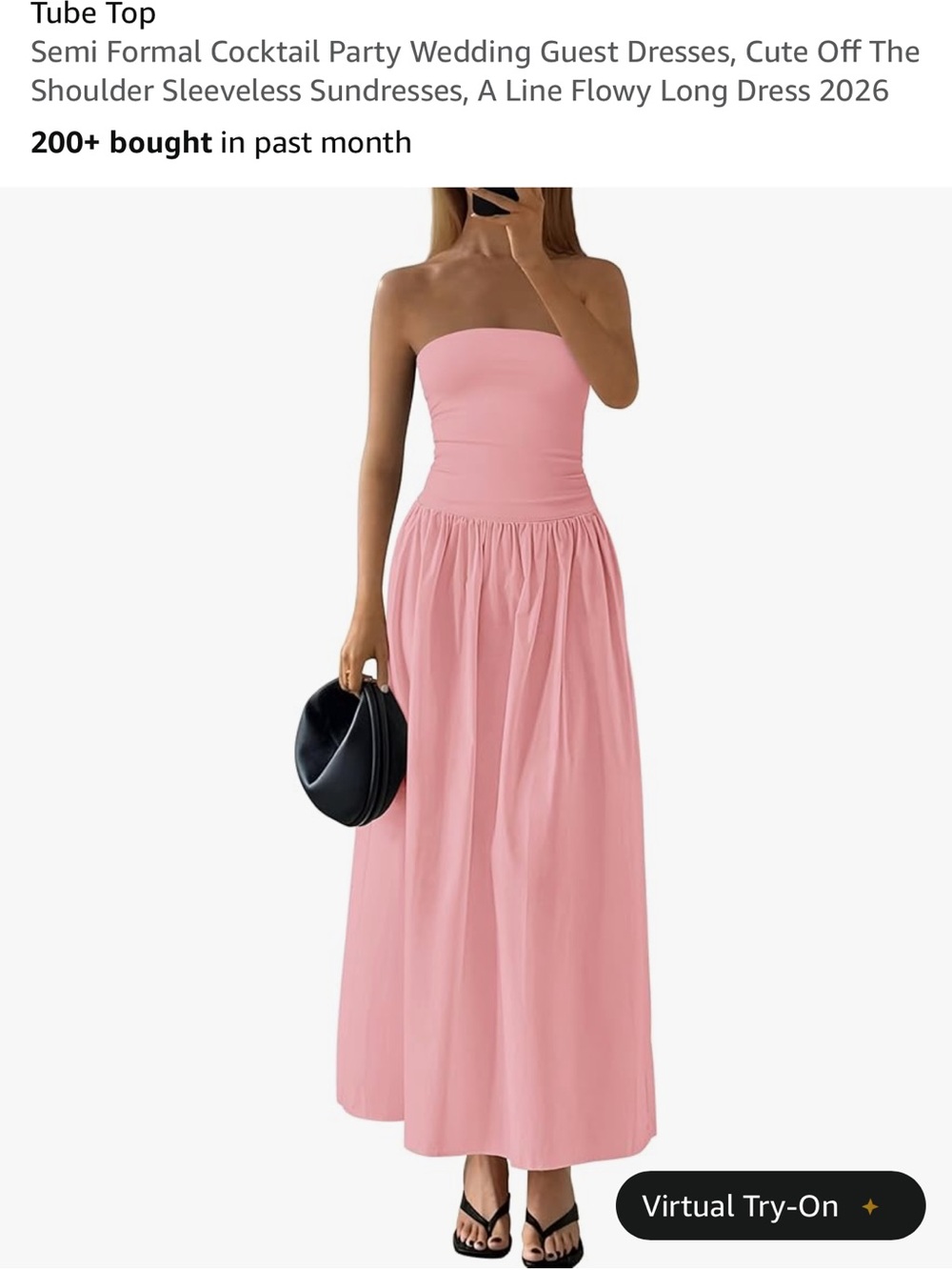 PrettyGarden Strapless Pastel Pink Dress